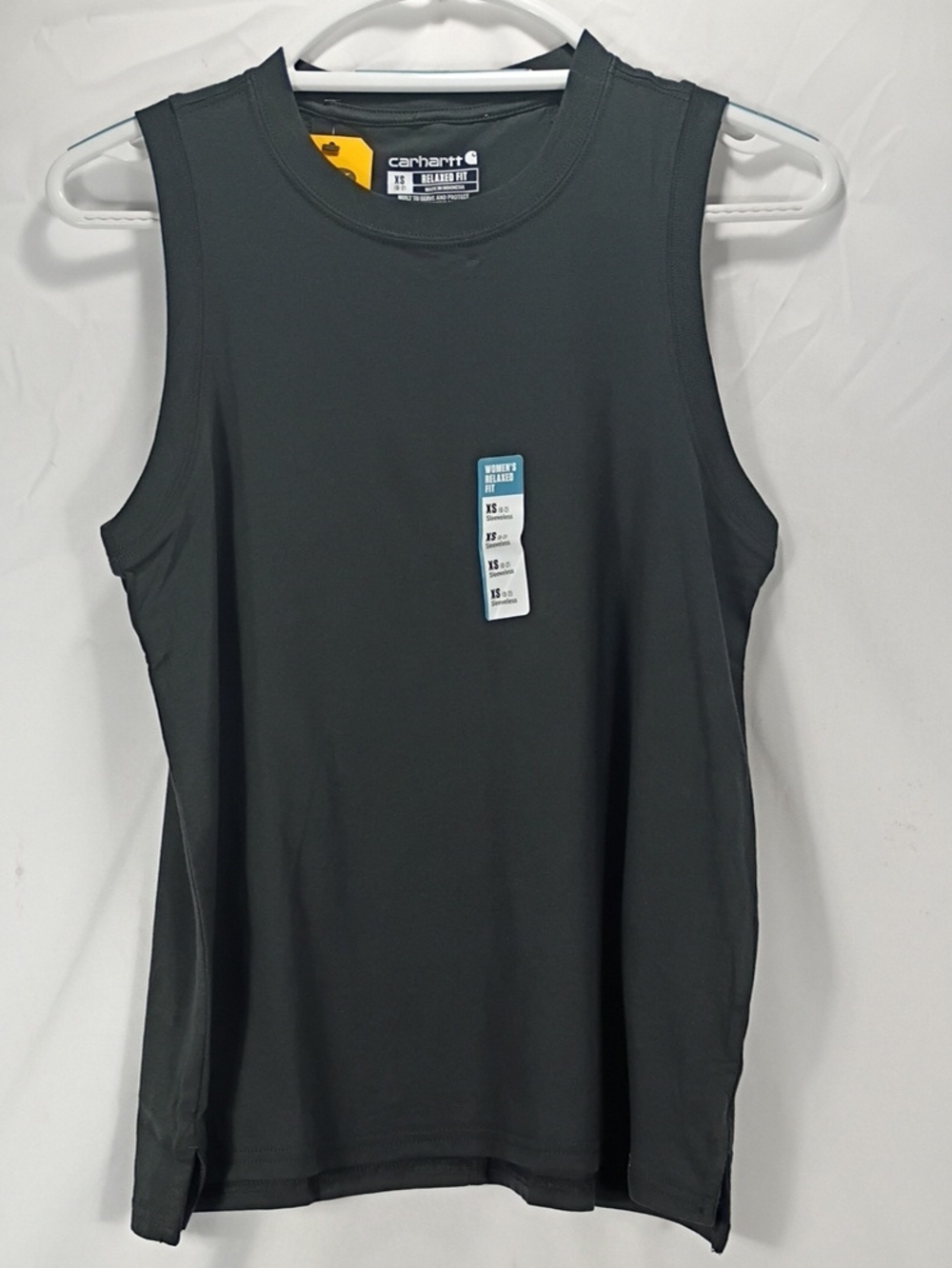 NWT Carhartt Women's Black Tencel Fiber Series Relaxed Fit Tank Top Size XS 0-2